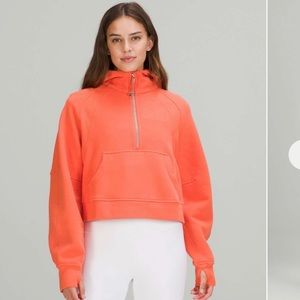 Lululemon Medium/ Large Scuba Oversized Half Zip Warm Coral EUC M/L